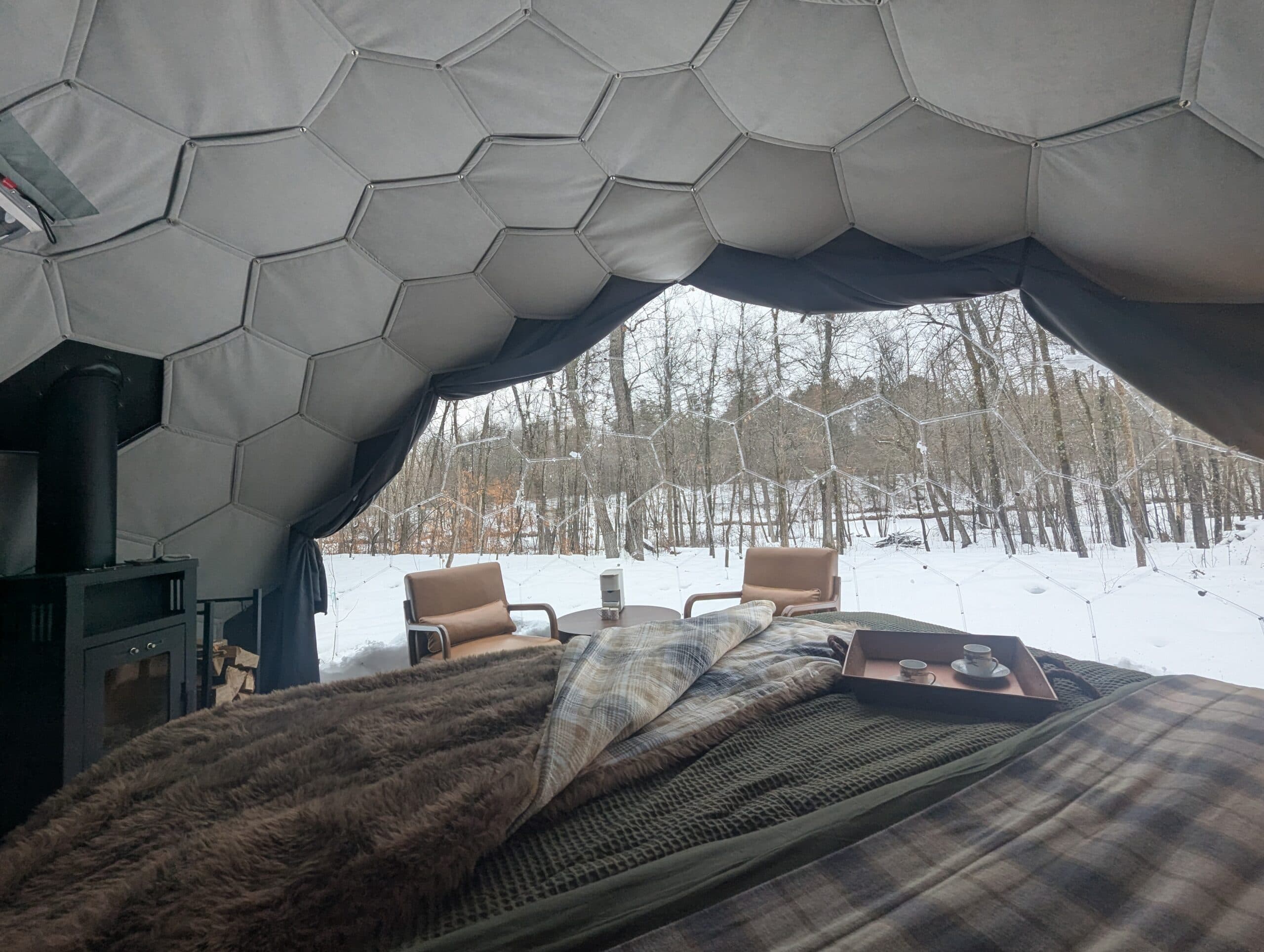 Outdoor gathering area at Cuyuna Crossing